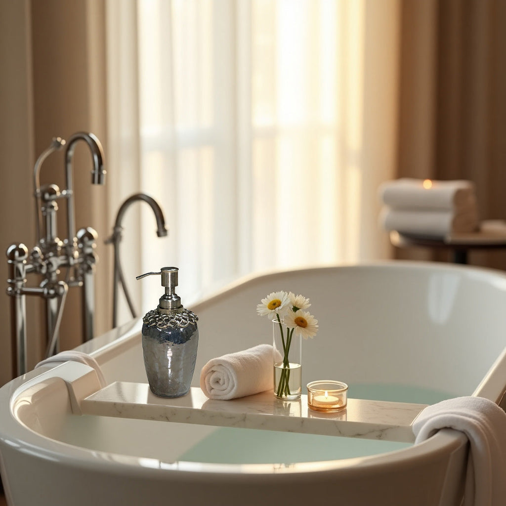 Arabesque Harmony Brass & Glass Soap Dispenser