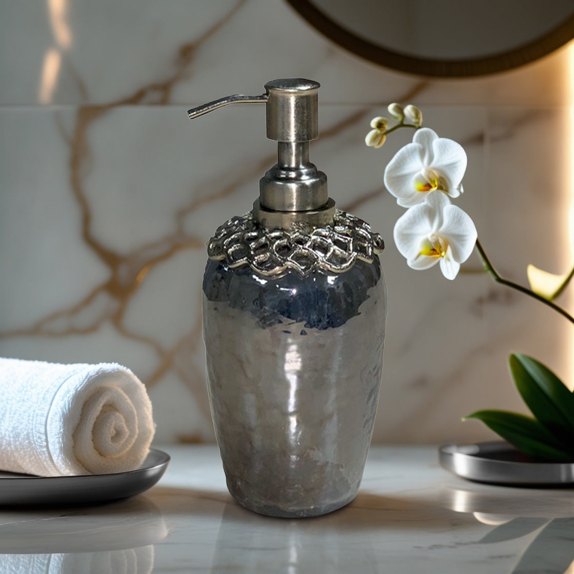 Arabesque Harmony Brass & Glass Soap Dispenser
