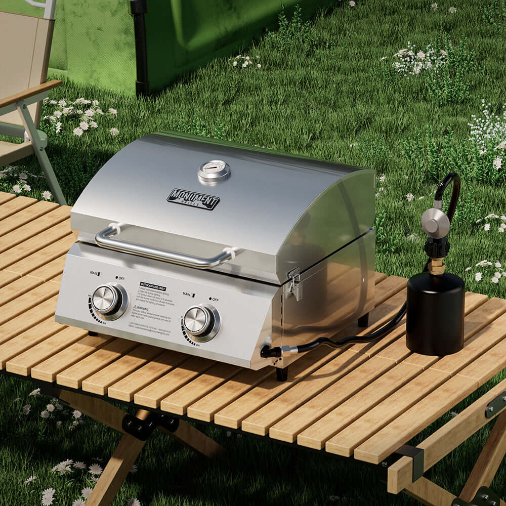 Monument Grills Stainless Tabletop Propane Gas Grill | Model 13742