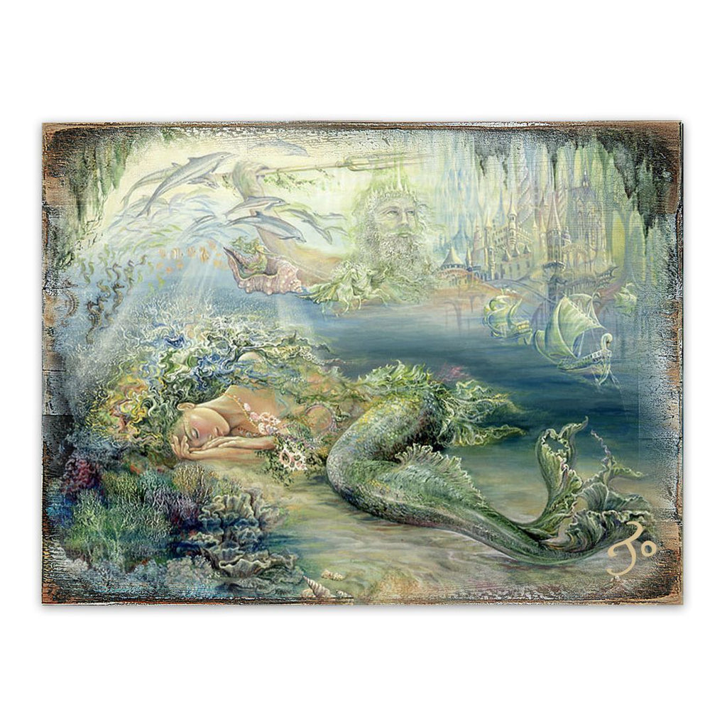 Dreams of Atlantis Fantasy Wooden Wall Art by Josephine Wall - Fantasy Décor - 852114-JW