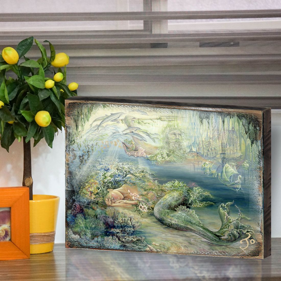 Dreams of Atlantis Fantasy Wooden Wall Art by Josephine Wall - Fantasy Décor - 852114-JW