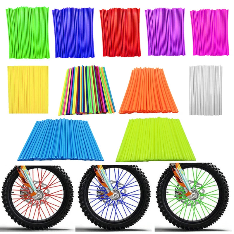 Motorcycle Wheel Spoke Wrap Kit — 72pcs, Universal Fit for Motocross & Dirt Bikes