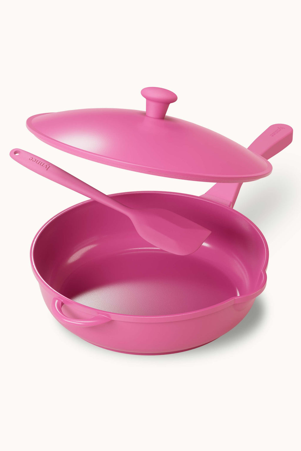Lynnee 11" Ceramic Non-Stick Fry Pan — Hot Pink, PFAS-Free with Free Spatula