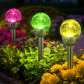 Solar Crackle Ball Short Stake Lights Set
