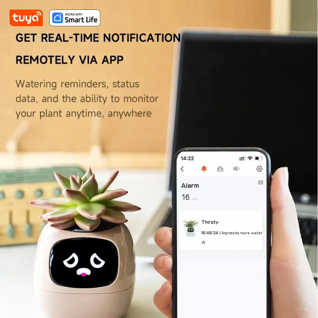 Ivy Smart Planter — AI Plant Care with 49+ Expressions & 7 Smart Sensors