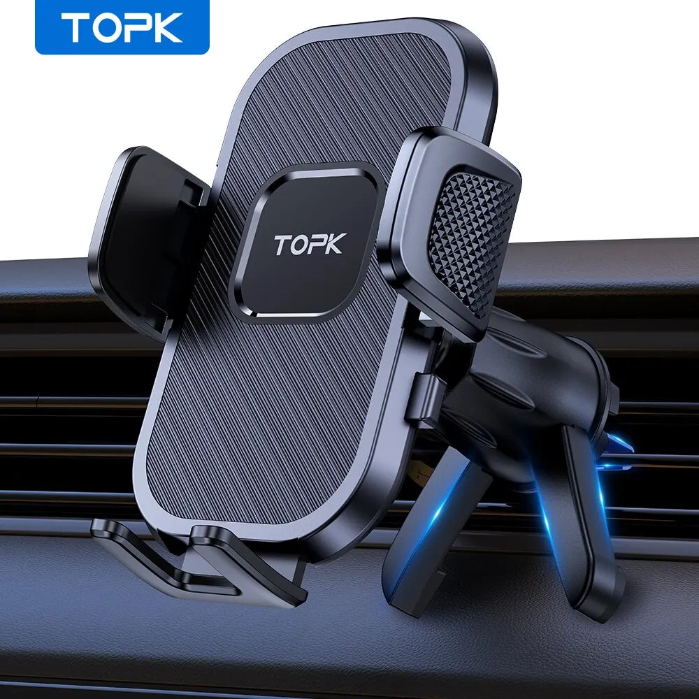 TOPK Car Phone Holder – Universal Mount for Air Vent, Dashboard & Windshield