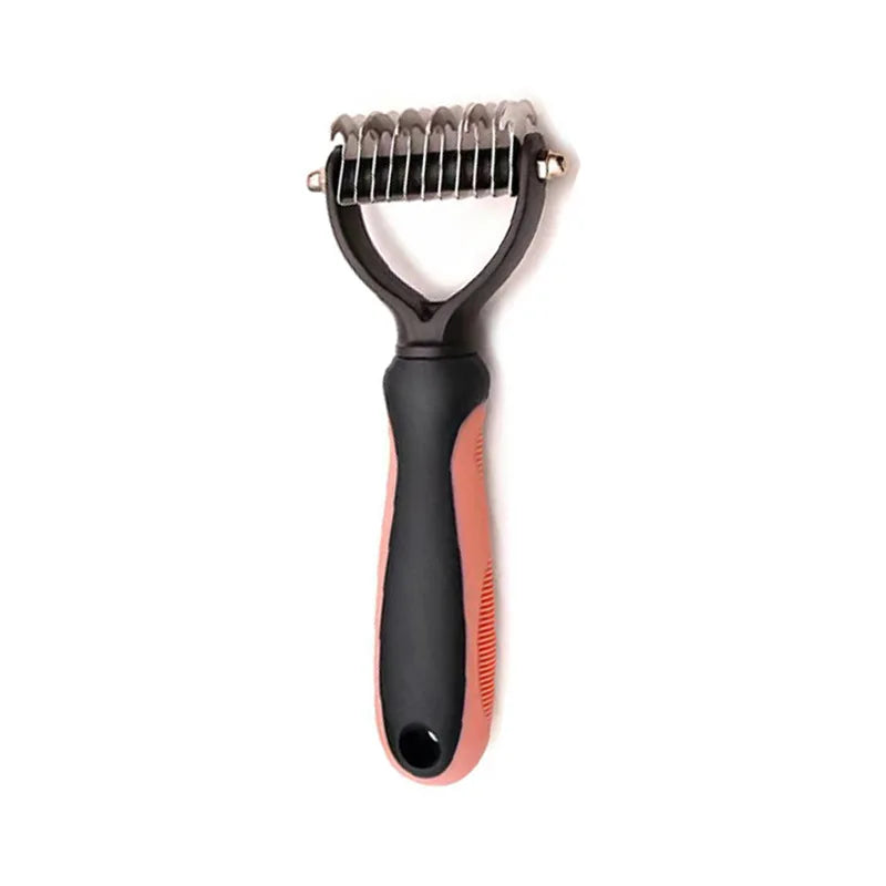 Professional Pet Deshedding Brush – Dog & Cat Hair Remover with Dematting Comb