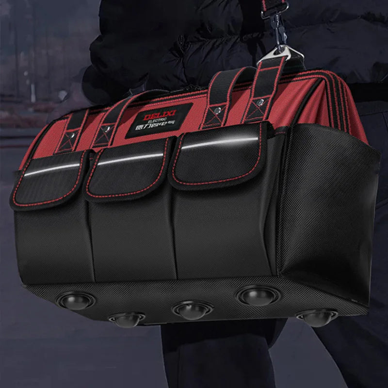 DELIXI ELECTRIC Waterproof Tool Bag | 14-Pocket Multifunctional Storage | 4 Sizes