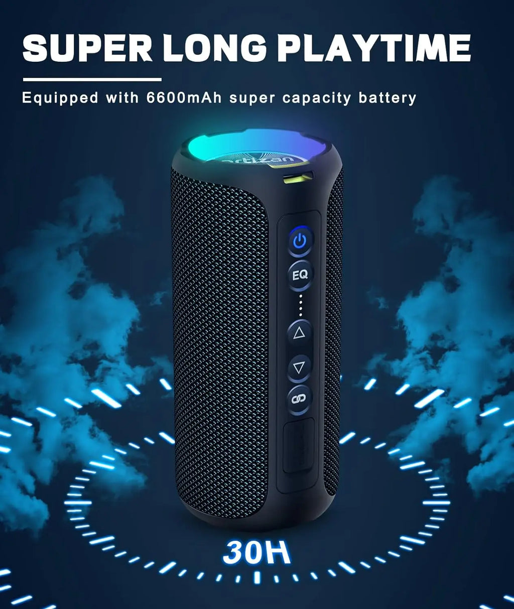 Ortizan X8 Pro Bluetooth Speaker – 40W Stereo, IPX7 Waterproof, LED Lights