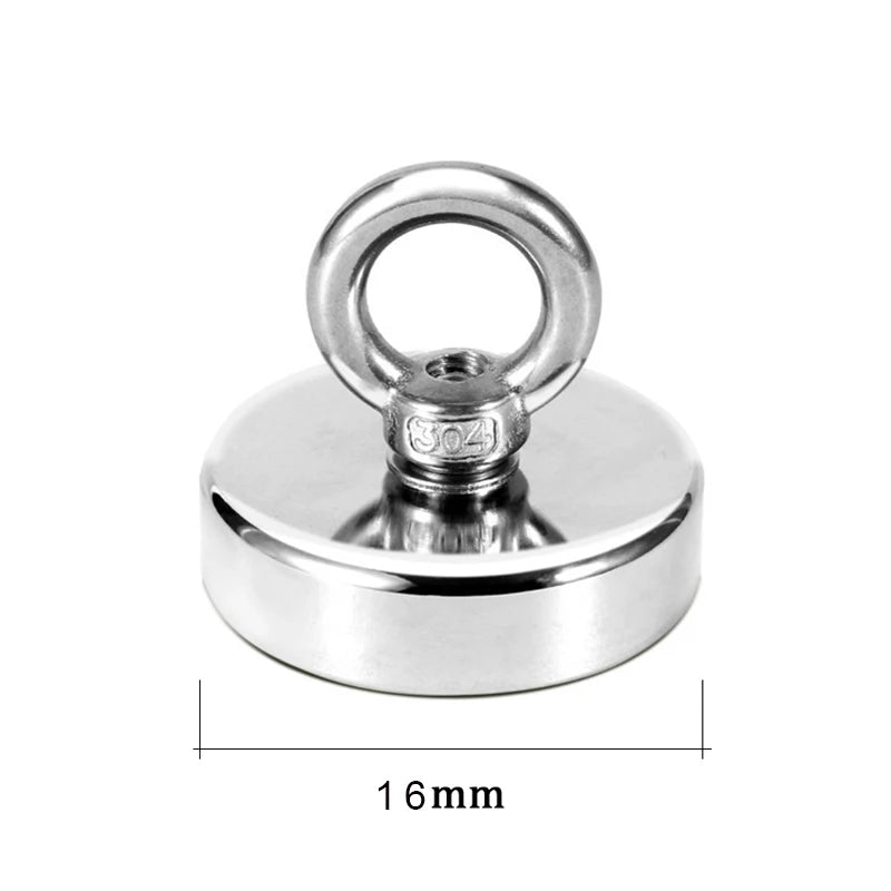 Super Strong Neodymium Fishing Magnet – Heavy Duty with Eyebolt (5kg–61kg)