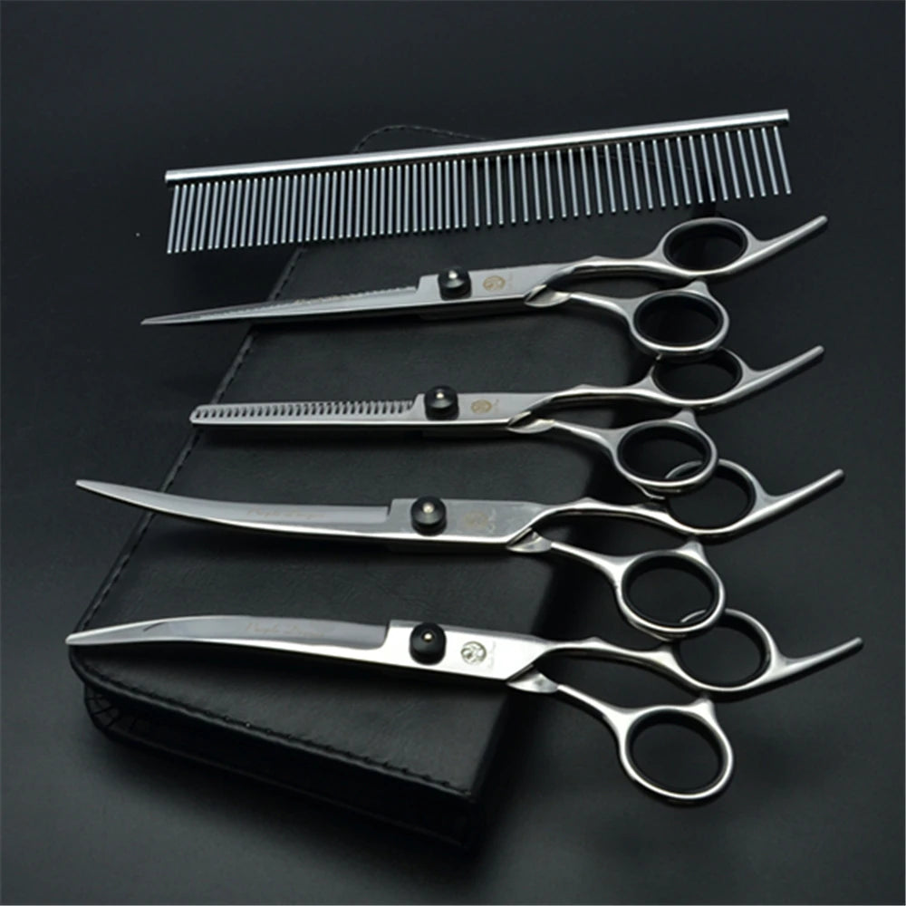 Professional Dog Grooming Scissors Set | Purple Dragon Stainless Steel