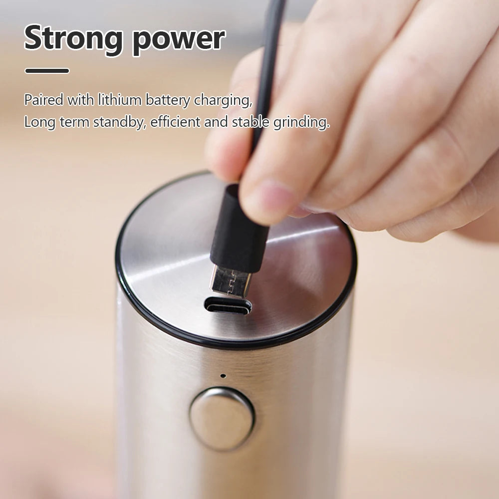 USB Rechargeable Electric Salt & Pepper Grinder | One-Handed Operation with LED Light