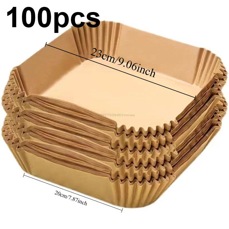 Air Fryer Parchment Paper Liners – Disposable, Non-Stick (Round & Square)