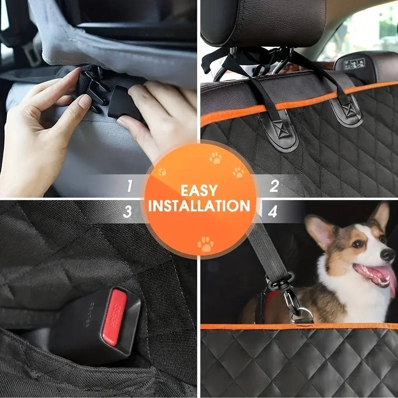 JTPAWS Waterproof Dog Car Seat Cover | Scratch-Resistant Hammock Style
