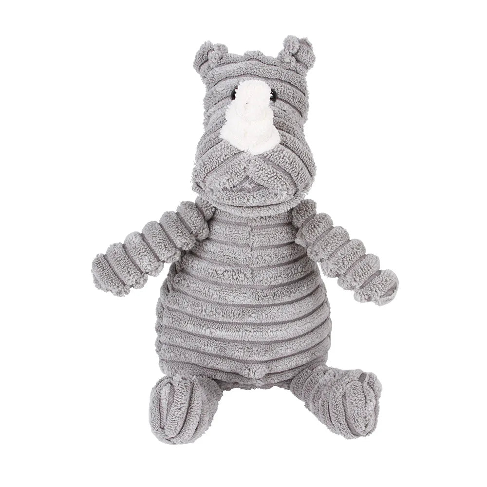 Dog Molar Chew Toy — Plush Animal Squeaky Toy for Teeth Cleaning