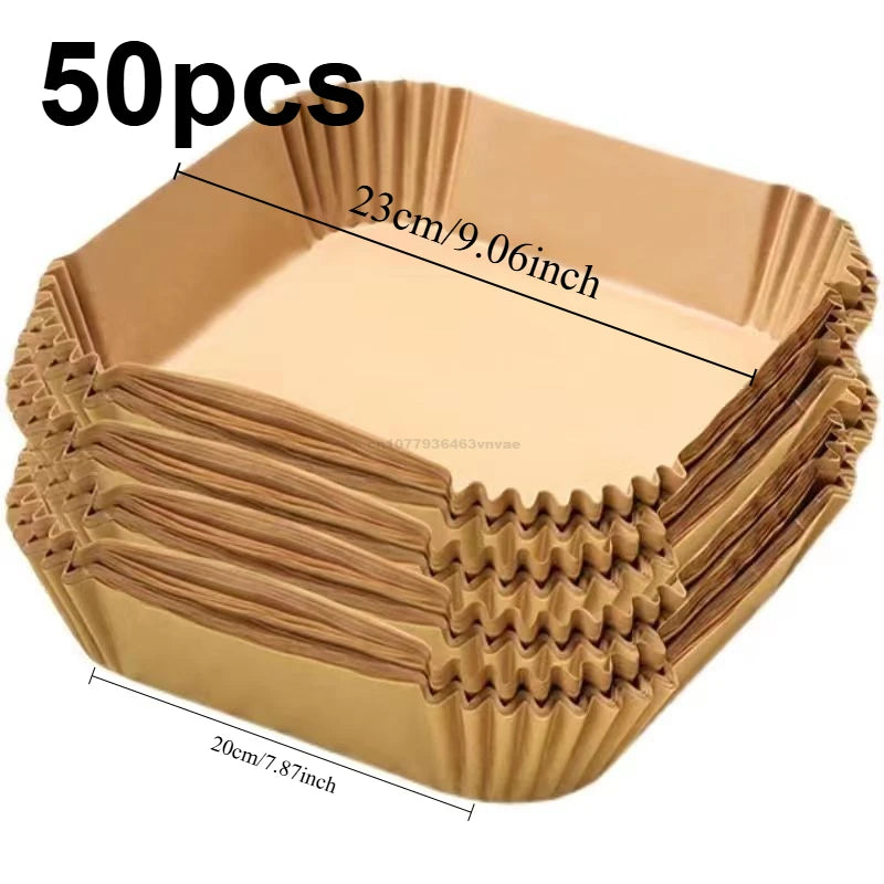 Air Fryer Parchment Paper Liners – Disposable, Non-Stick (Round & Square)