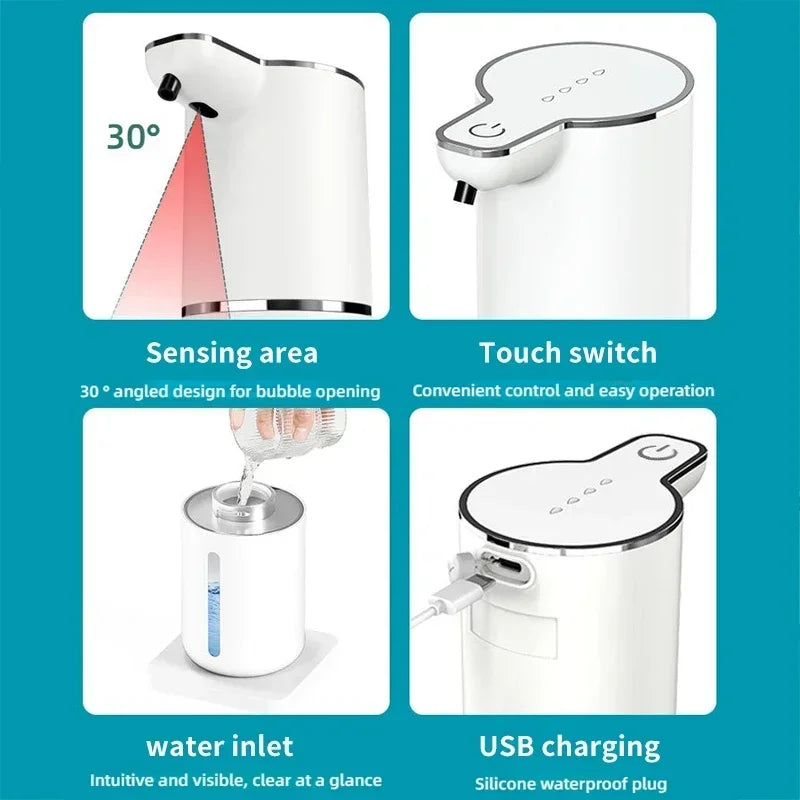Automatic Foam Soap Dispenser — 350ml, Type-C Rechargeable, Touchless & Waterproof