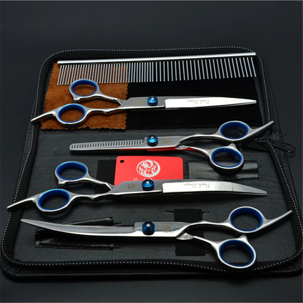 Professional Dog Grooming Scissors Set | Purple Dragon Stainless Steel