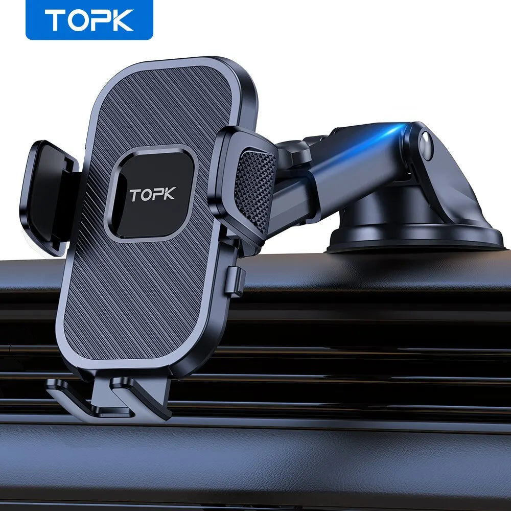 TOPK Car Phone Holder – Universal Mount for Air Vent, Dashboard & Windshield