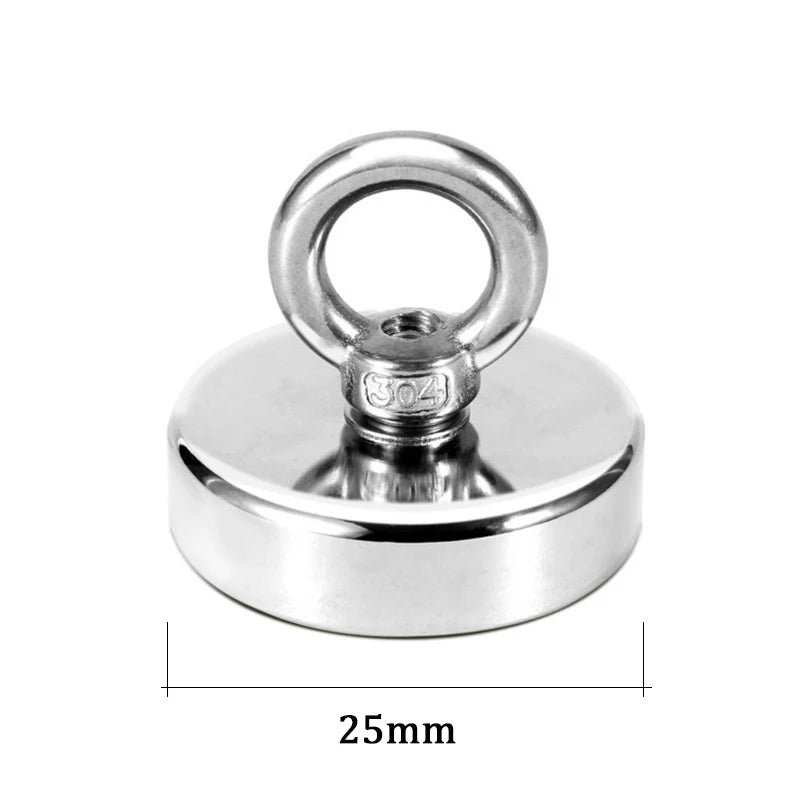 Super Strong Neodymium Fishing Magnet – Heavy Duty with Eyebolt (5kg–61kg)