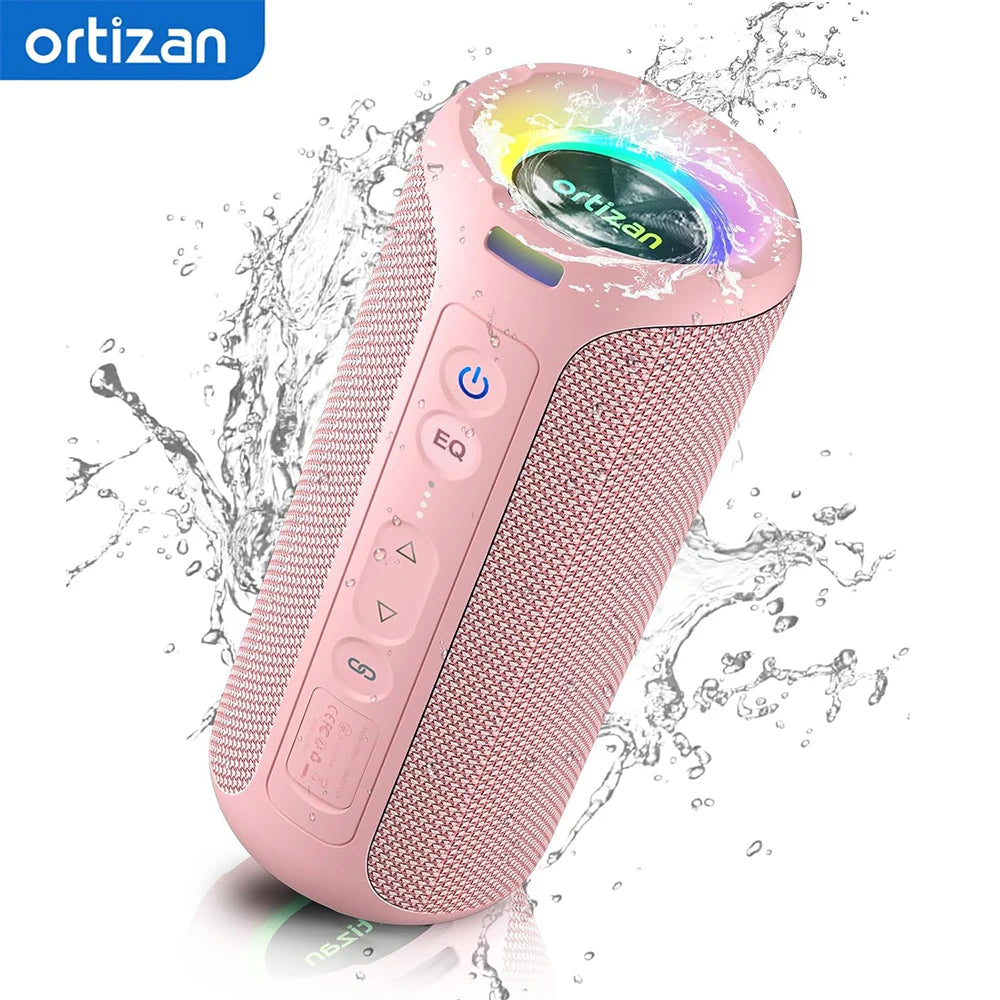 Ortizan X8 Pro Bluetooth Speaker – 40W Stereo, IPX7 Waterproof, LED Lights