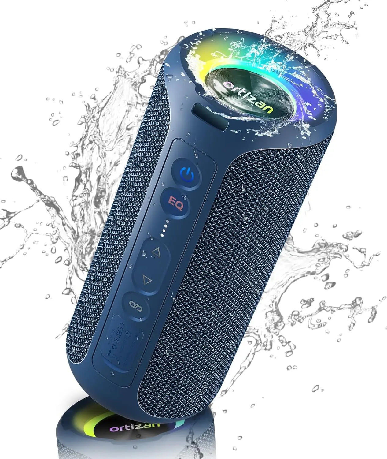 Ortizan X8 Pro Bluetooth Speaker – 40W Stereo, IPX7 Waterproof, LED Lights