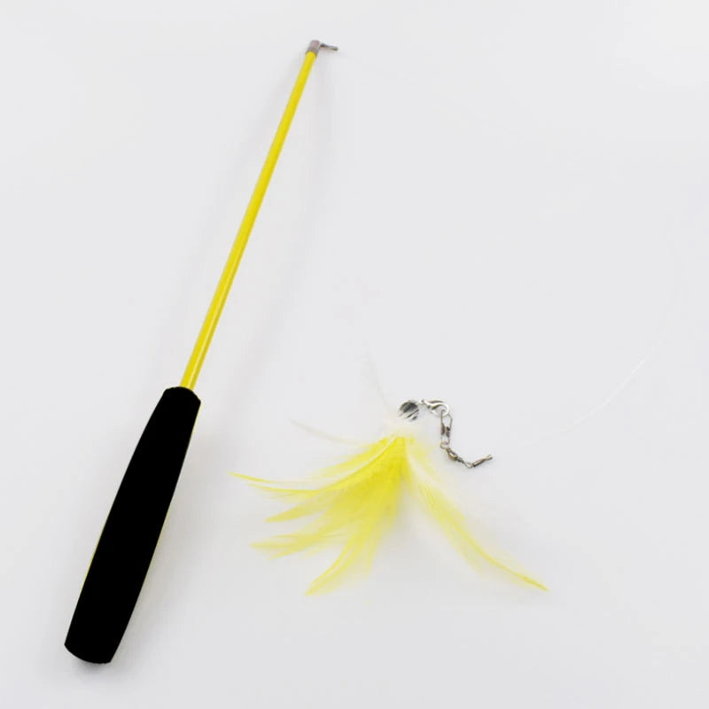 Cat Teaser Wand — Telescopic Fishing Pole Toy with 5 Refills