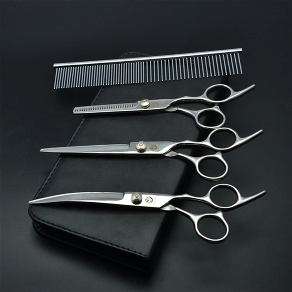 Professional Dog Grooming Scissors Set | Purple Dragon Stainless Steel