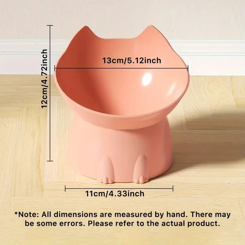 WhiskerWare Elevated Cat Bowl – Anti-Tip Raised Feeding Dish with Tilted Edge
