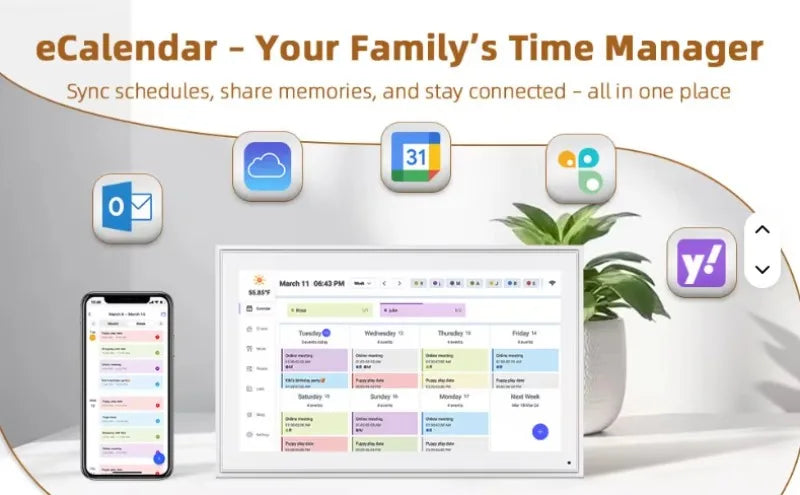 32" Smart Digital Display — Touch Screen Calendar & Scheduling Board