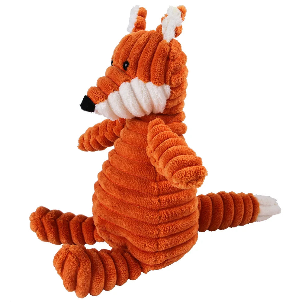 Dog Molar Chew Toy — Plush Animal Squeaky Toy for Teeth Cleaning