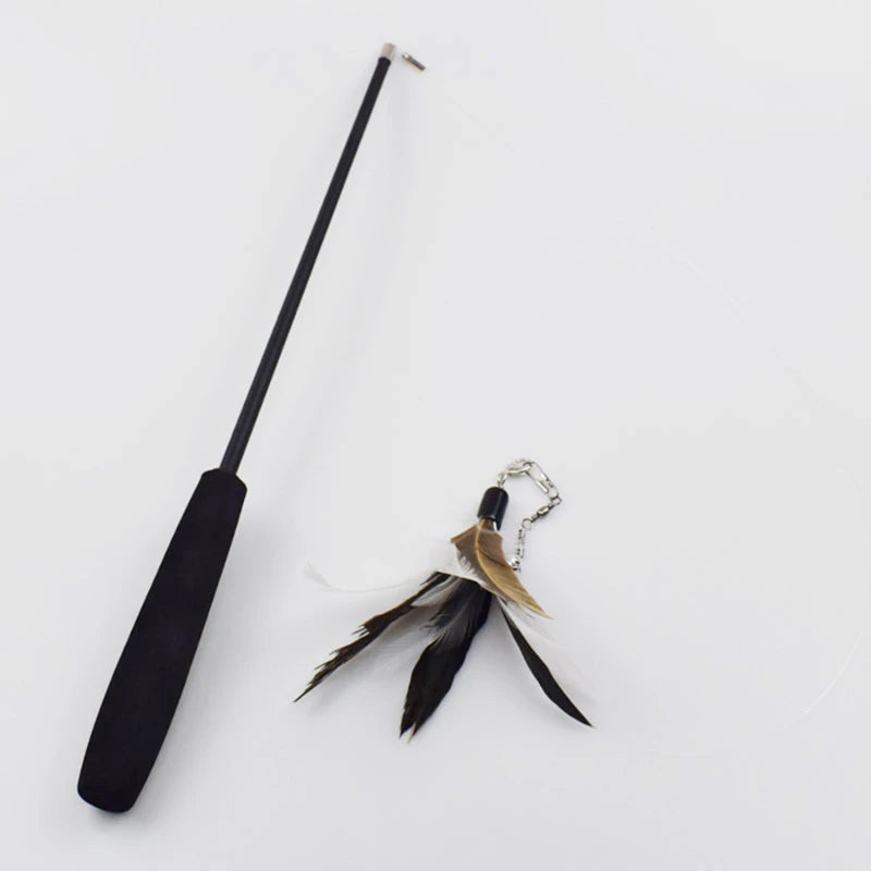 Cat Teaser Wand — Telescopic Fishing Pole Toy with 5 Refills