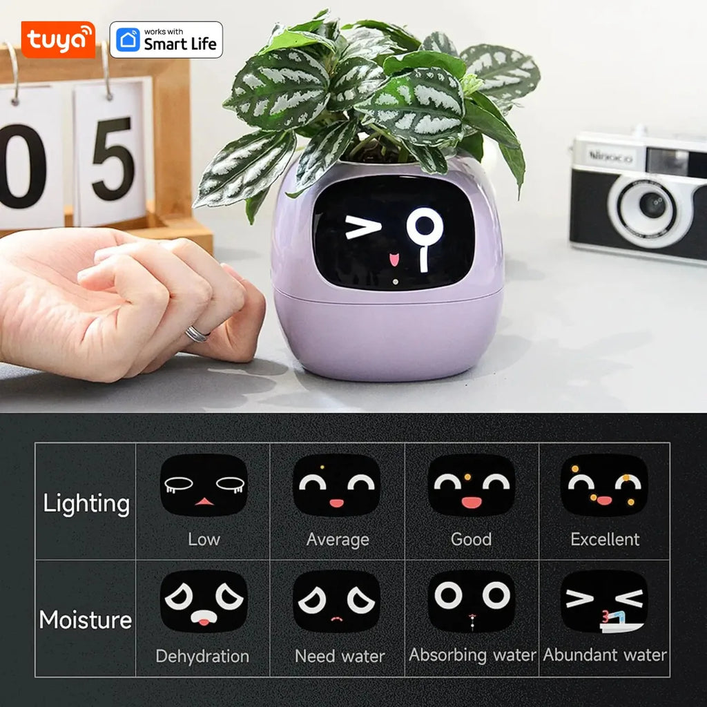Ivy Smart Planter — AI Plant Care with 49+ Expressions & 7 Smart Sensors