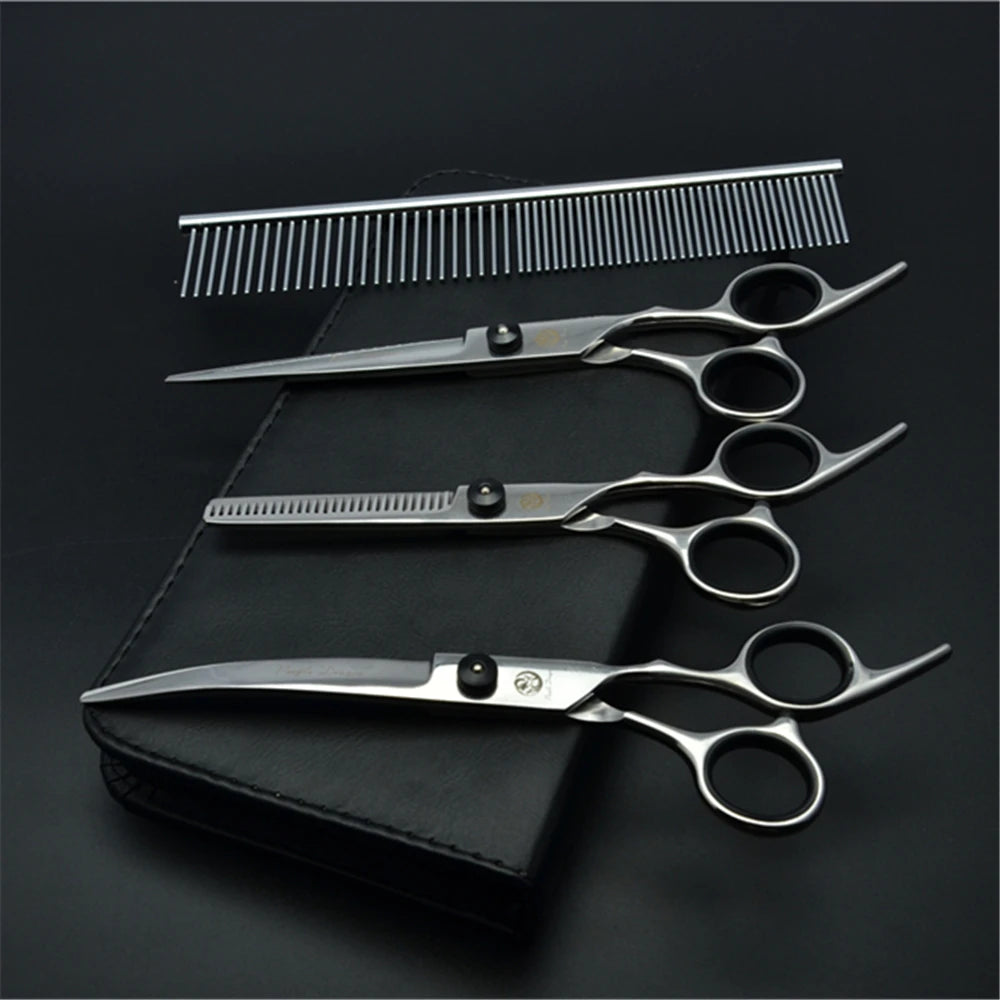 Professional Dog Grooming Scissors Set | Purple Dragon Stainless Steel