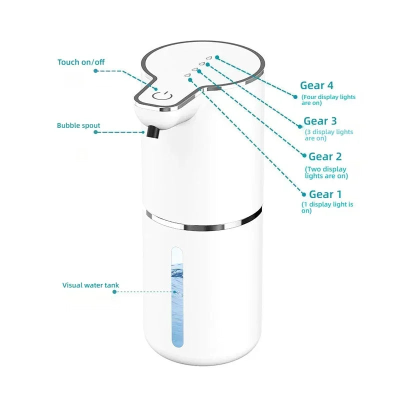 Automatic Foam Soap Dispenser — 350ml, Type-C Rechargeable, Touchless & Waterproof