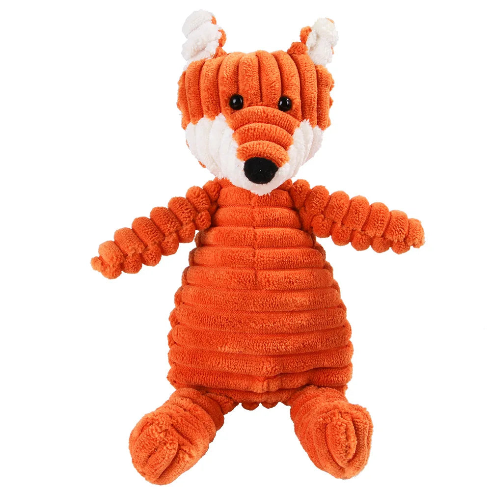 Dog Molar Chew Toy — Plush Animal Squeaky Toy for Teeth Cleaning