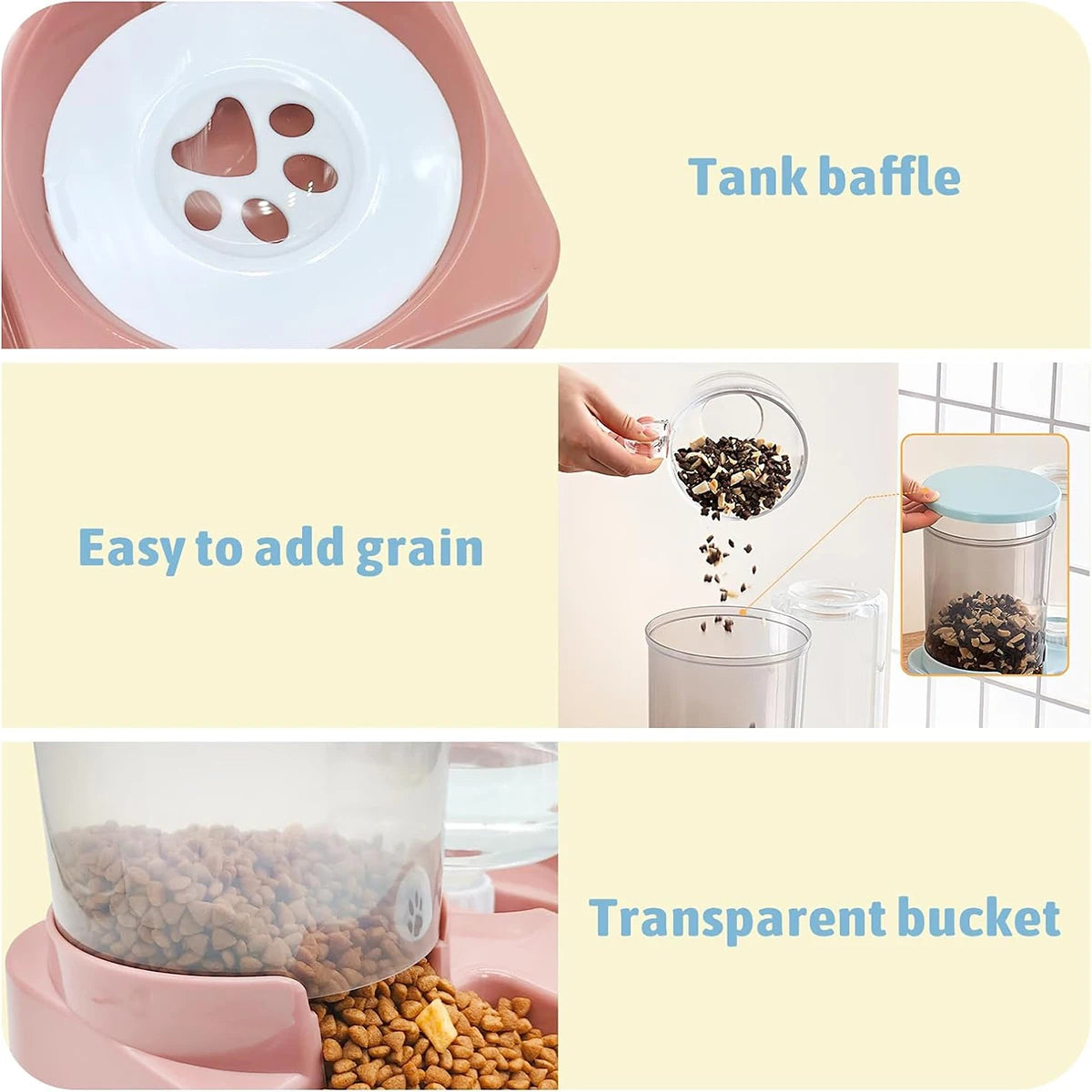 2-in-1 Automatic Pet Feeder & Water Dispenser — Gravity Food & Water Set