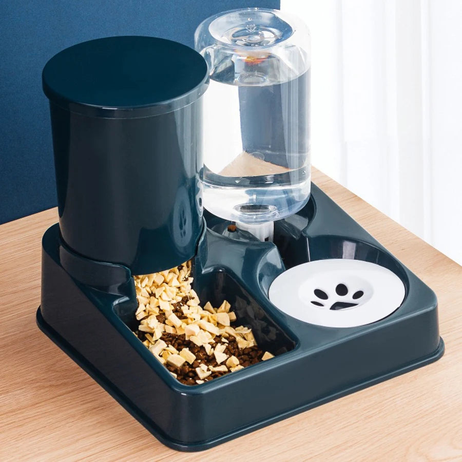 2-in-1 Automatic Pet Feeder & Water Dispenser — Gravity Food & Water Set