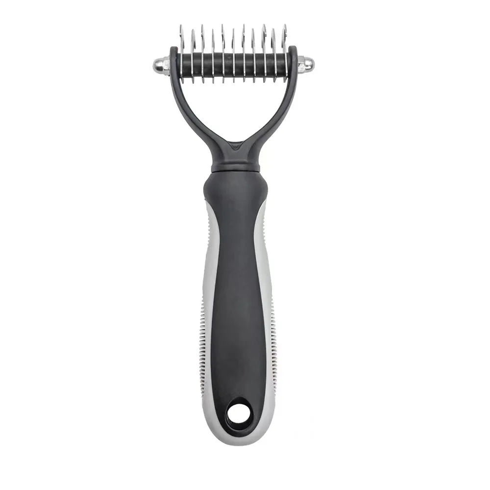 Professional Pet Deshedding Brush – Dog & Cat Hair Remover with Dematting Comb