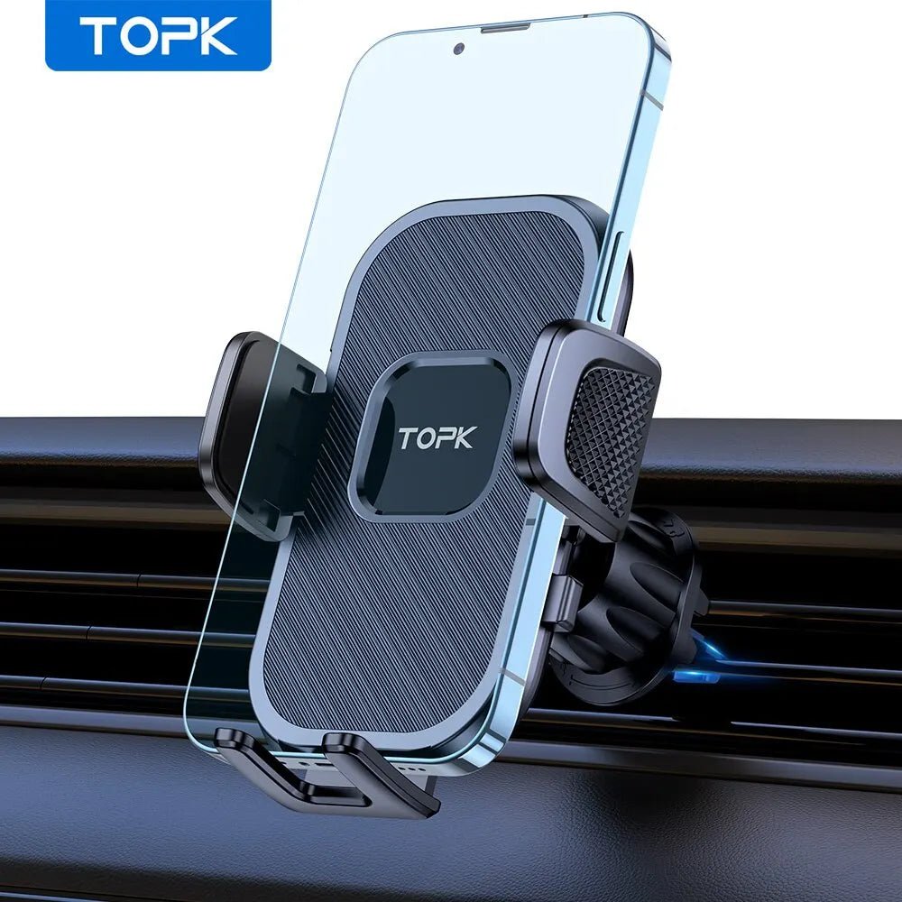 TOPK Car Phone Holder – Universal Mount for Air Vent, Dashboard & Windshield