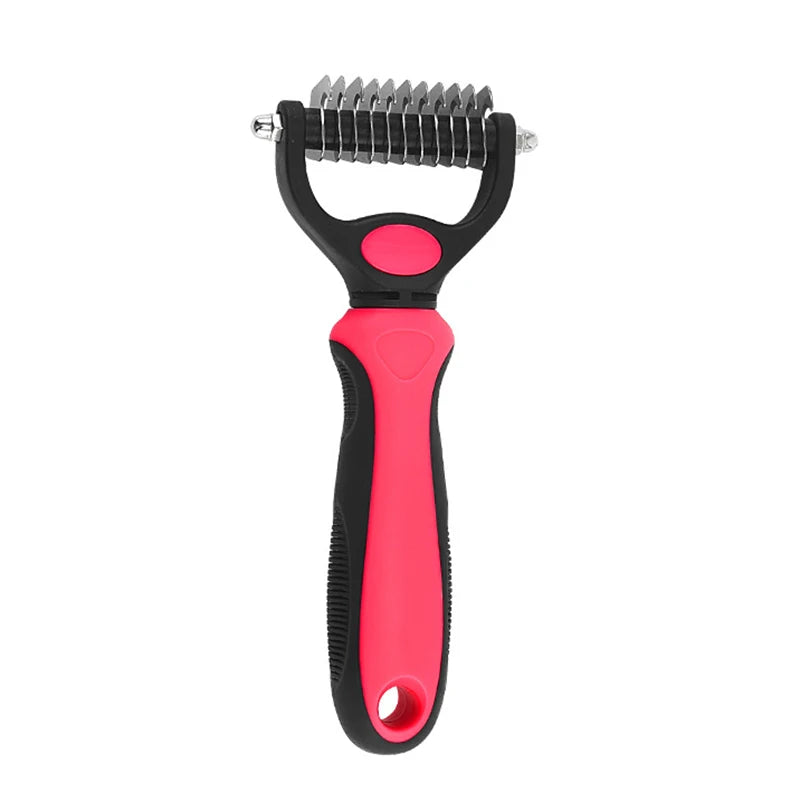 Professional Pet Deshedding Brush – Dog & Cat Hair Remover with Dematting Comb