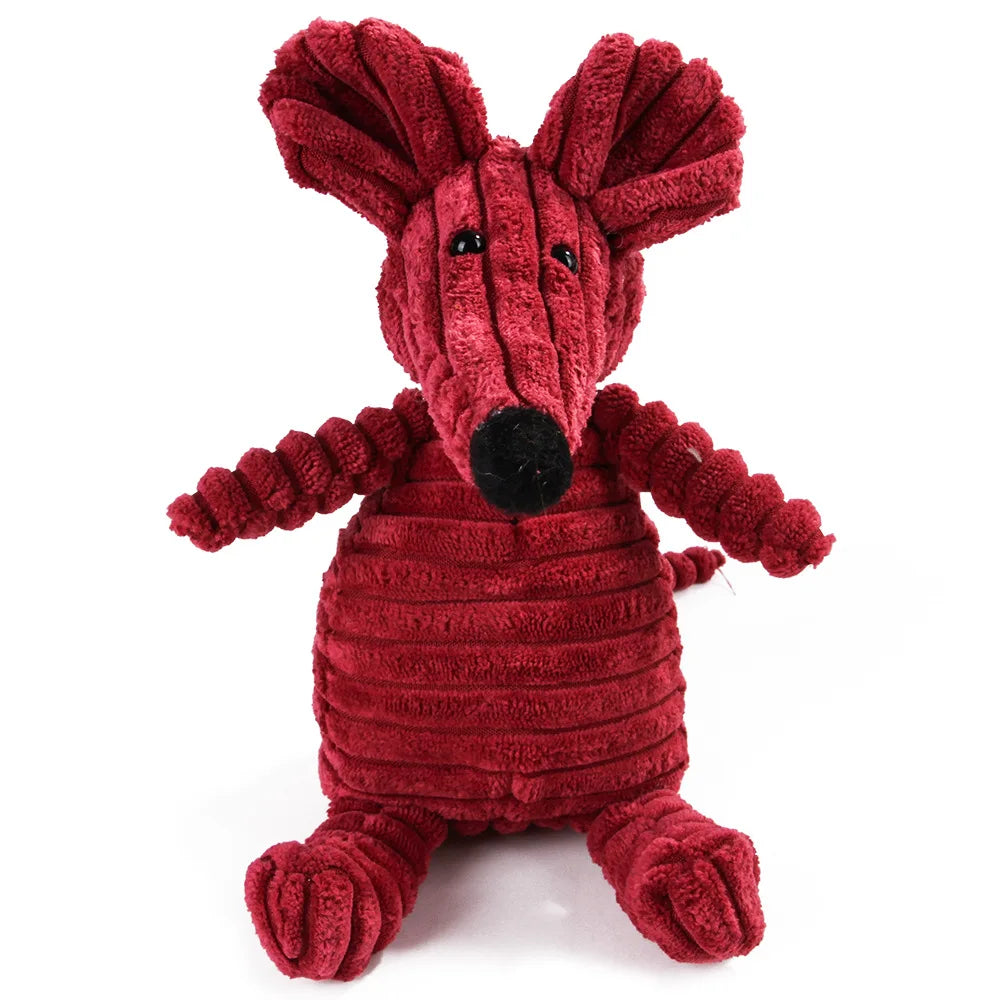 Dog Molar Chew Toy — Plush Animal Squeaky Toy for Teeth Cleaning