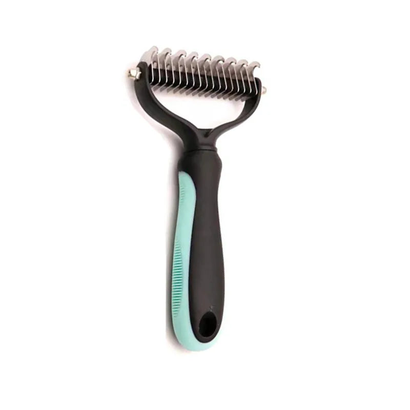 Professional Pet Deshedding Brush – Dog & Cat Hair Remover with Dematting Comb
