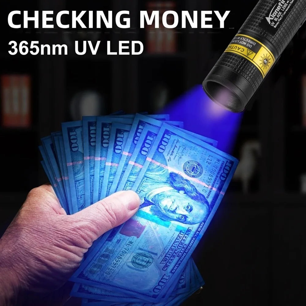 AloneFire SV108 365nm UV Blacklight Flashlight – Mini Rechargeable LED