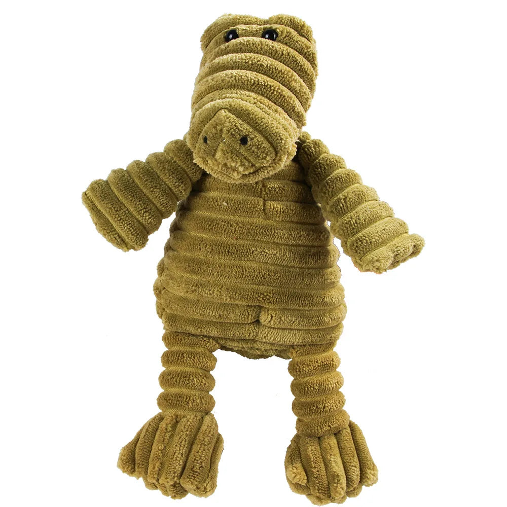 Dog Molar Chew Toy — Plush Animal Squeaky Toy for Teeth Cleaning