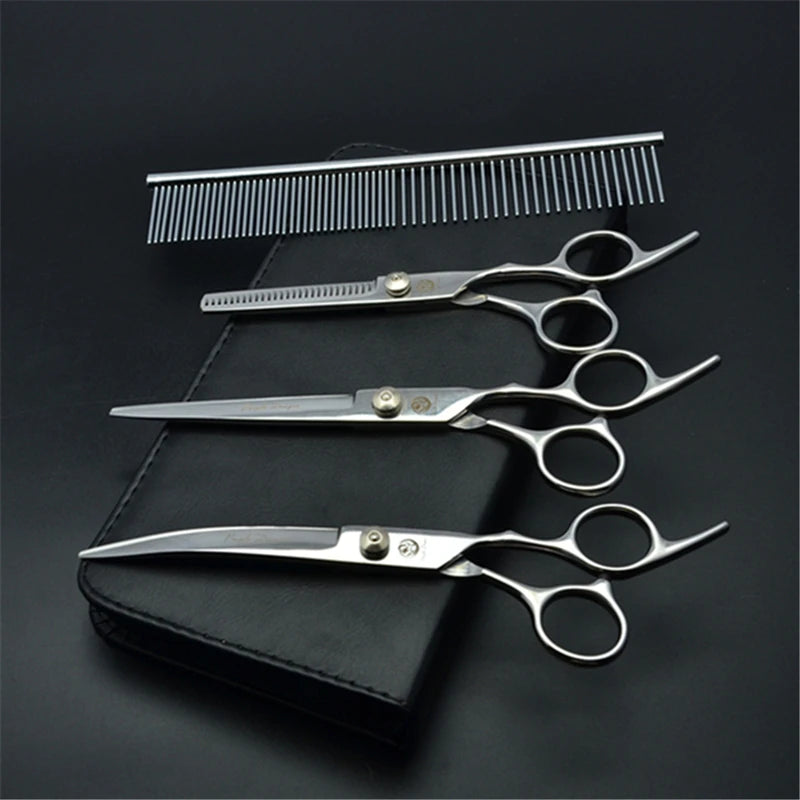 Professional Dog Grooming Scissors Set | Purple Dragon Stainless Steel