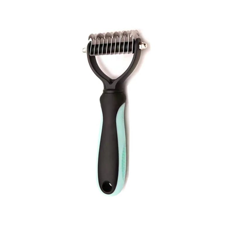 Professional Pet Deshedding Brush – Dog & Cat Hair Remover with Dematting Comb