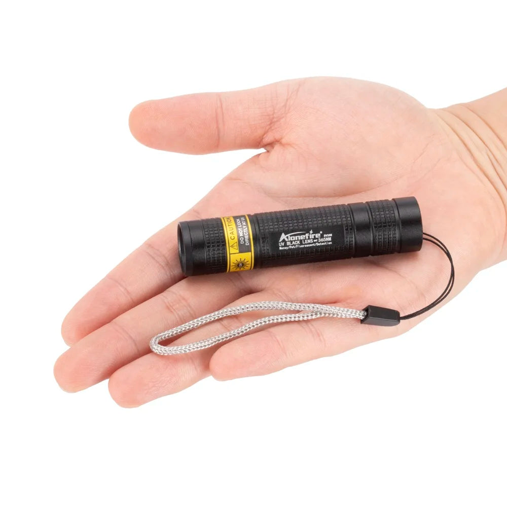 AloneFire SV108 365nm UV Blacklight Flashlight – Mini Rechargeable LED