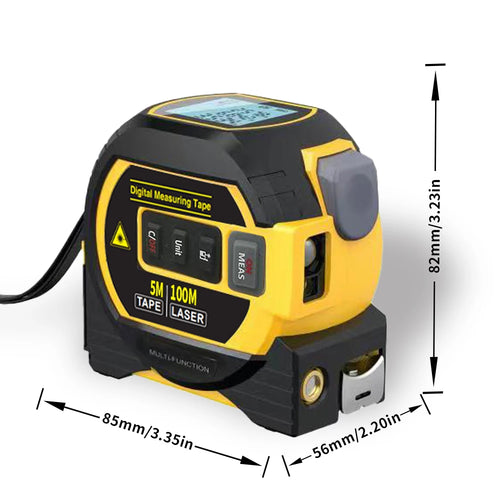 3-in-1 Laser Tape Measure | Digital Rangefinder + Steel Tape | High Precision
