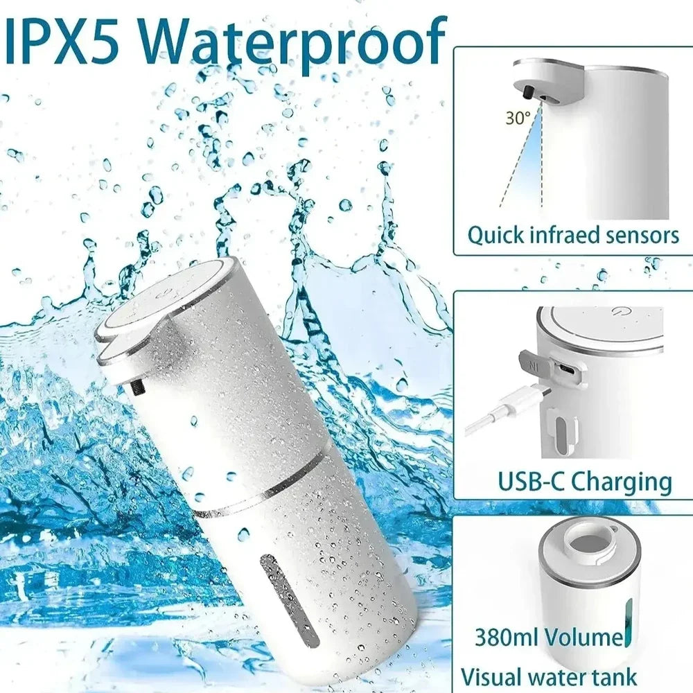 Automatic Foam Soap Dispenser — 350ml, Type-C Rechargeable, Touchless & Waterproof